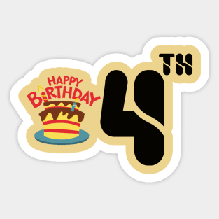 happy birthday 4th Sticker